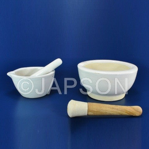 Mortar & Pestle, Porcelain U Type, Round Form Mortar & Pestle, Porcelain U Type, Round Form